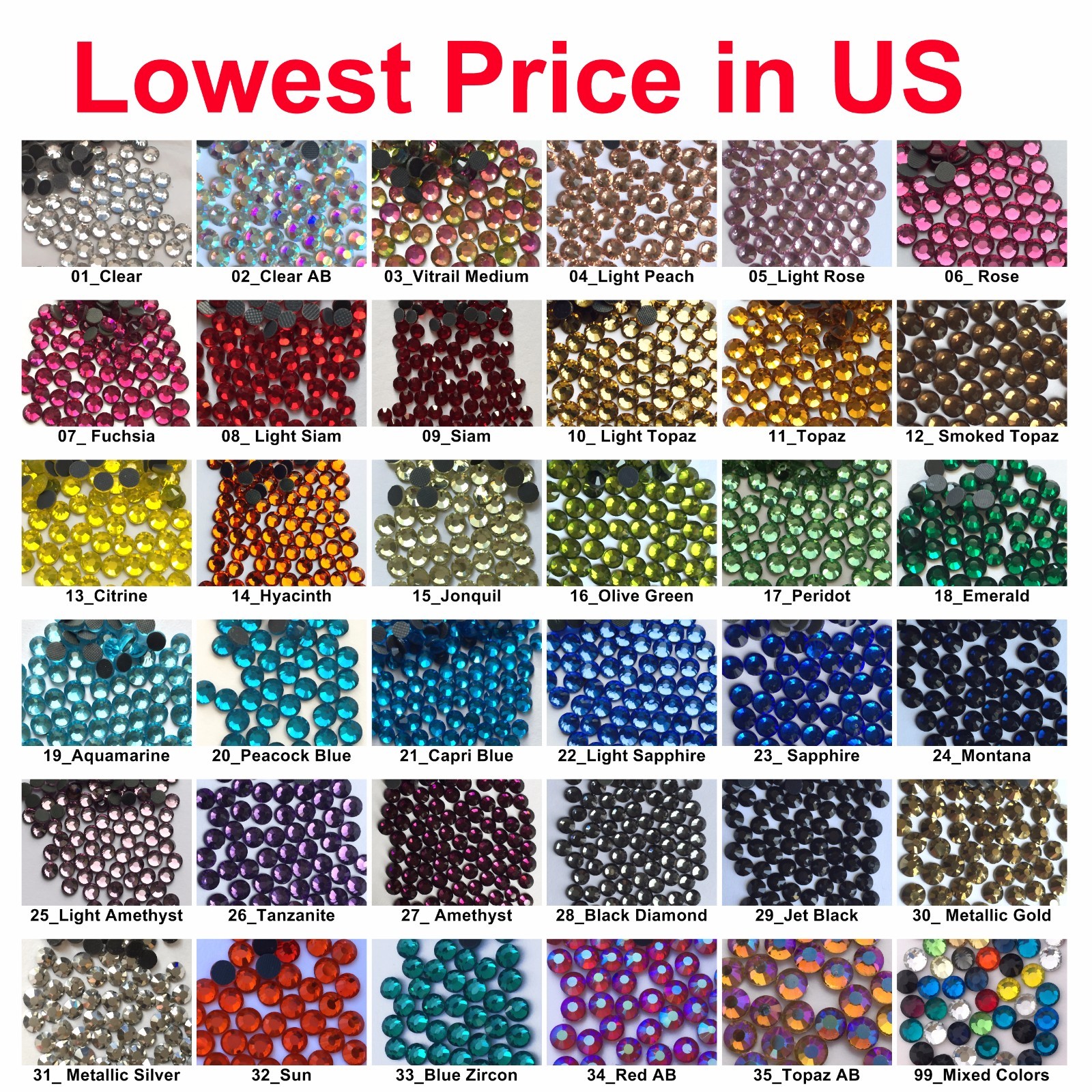 1440 Pcs Dmc Iron On Hotfix Crystal Rhinestones Colors Ss6 Ss10 Ss16 Ss20, 2-5mm