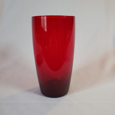 Vintage Ruby Red Tapered 6 1/8'' Drinking Glass
