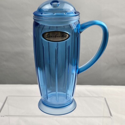 Starbucks Barista 2021 Rocket Cold Cup with Lid Retro Vintage Blue 16oz