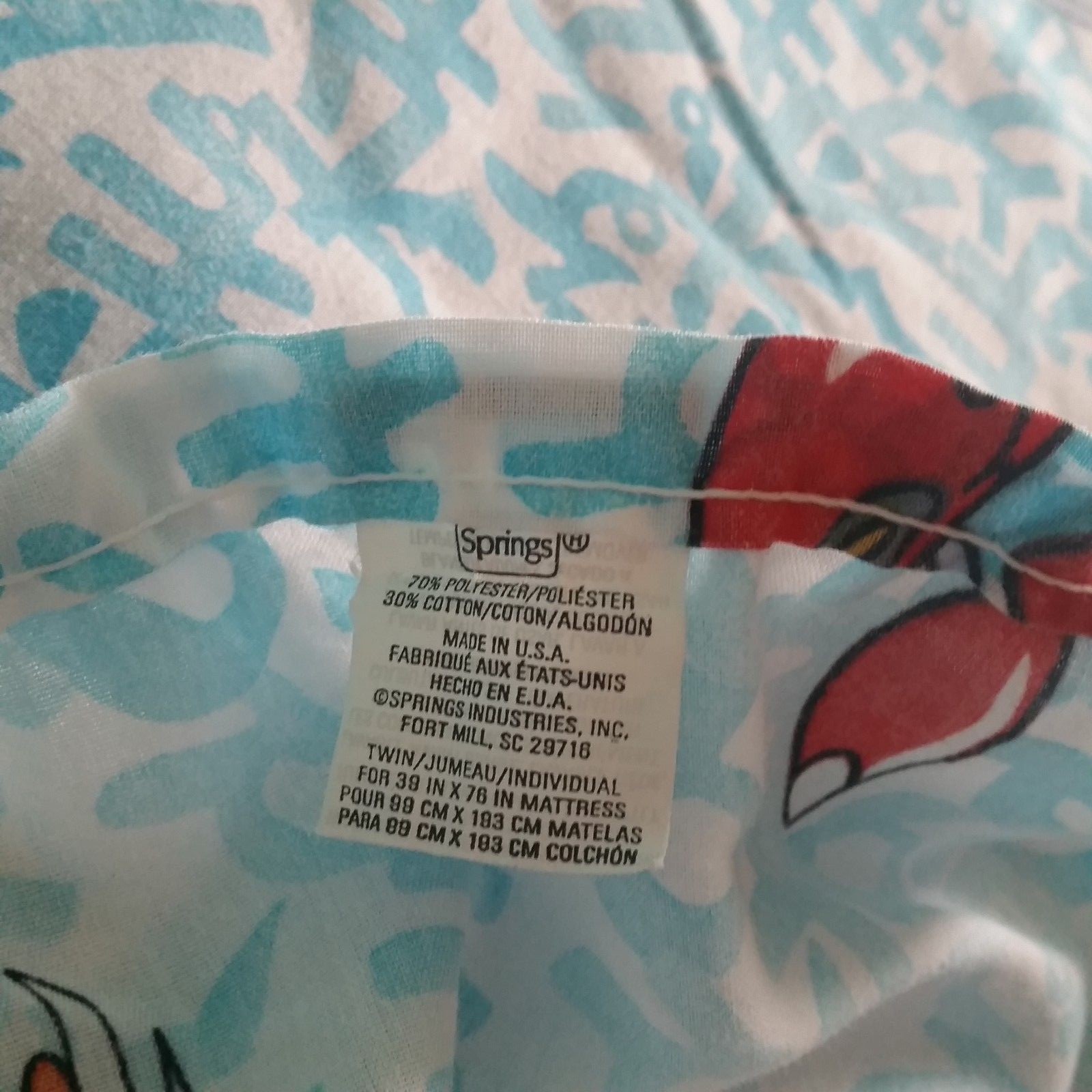 Vintage Pokemon Flat Sheet Twin Cutter Fabric Nintendo 90s Blue Scizor Pikachu