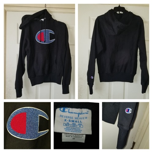 Champion Hoodie Mens XS Black Reverse Weave Sweatshirt Champion Hoodie Mens XS Black Reverse Weave Sweatshirt