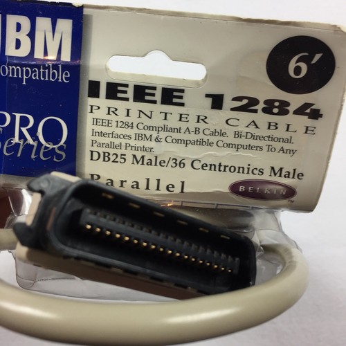 Belkin IEEE 1284 6’ Foot Printer Cable DB25 Male Parallel Cord C1-9