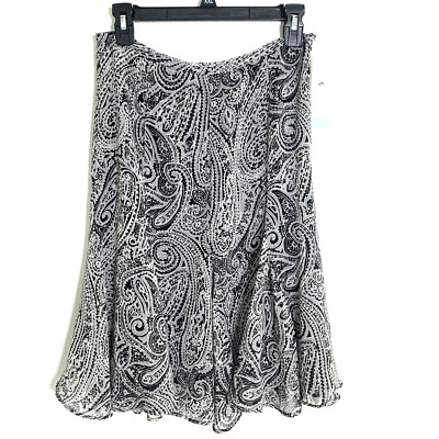 APT 9~Kohl's New Paisley career sport A line Flare Skirt SM Petite Lined flowy