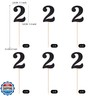 Gexolenu 24 PCS Black Double-sided 2nd Birthday Cupcake Toppers, Glitter Age TWO Cake Picks Decor, Second Happy Birthday Party Decorations Baby Shower Anniversary Party Supplies