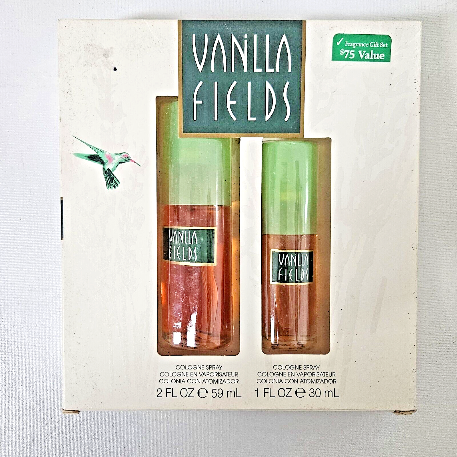 VANILLA FIELDS BY COTY 2 oz COLOGNE SPRAY/ 1 oz COLOGNE SPRAY (GIFT SET) USA