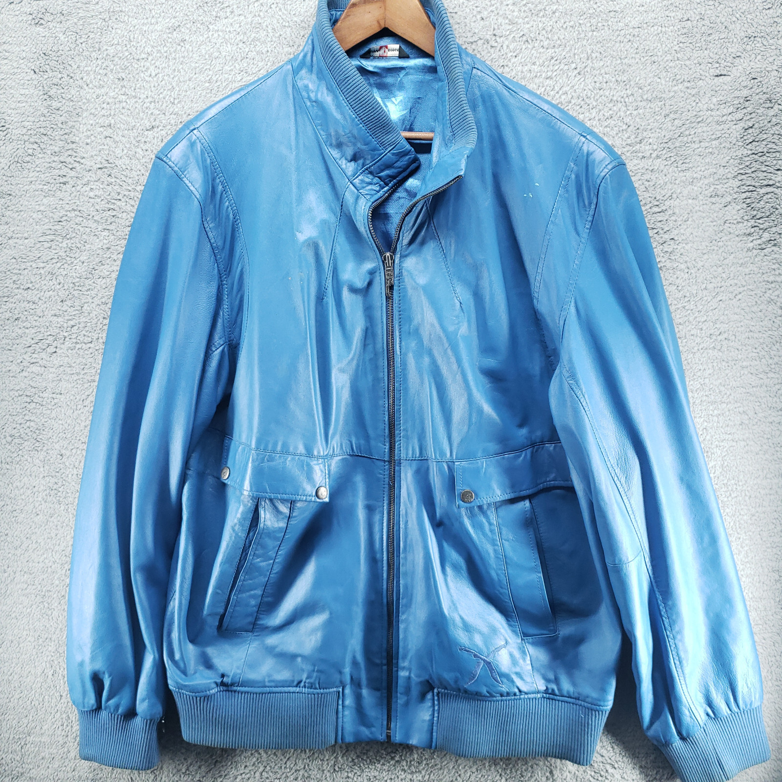 【GRAVER】Back Big Dot Logo Smile White Clip Blue Jacket Amazon.com: RGOT Jackets for Men - Men Letter & Floral