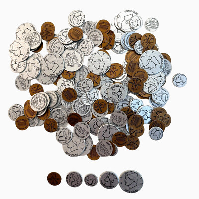 School Resource Pretend Coins Fake Pennies Nickels Dimes Quarters Half Dollars