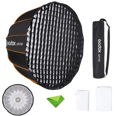 QR-P90 35.4 Inch/90CM Parabolic Softbox, Bowens Mount Soft Boxes, Quick Relea...