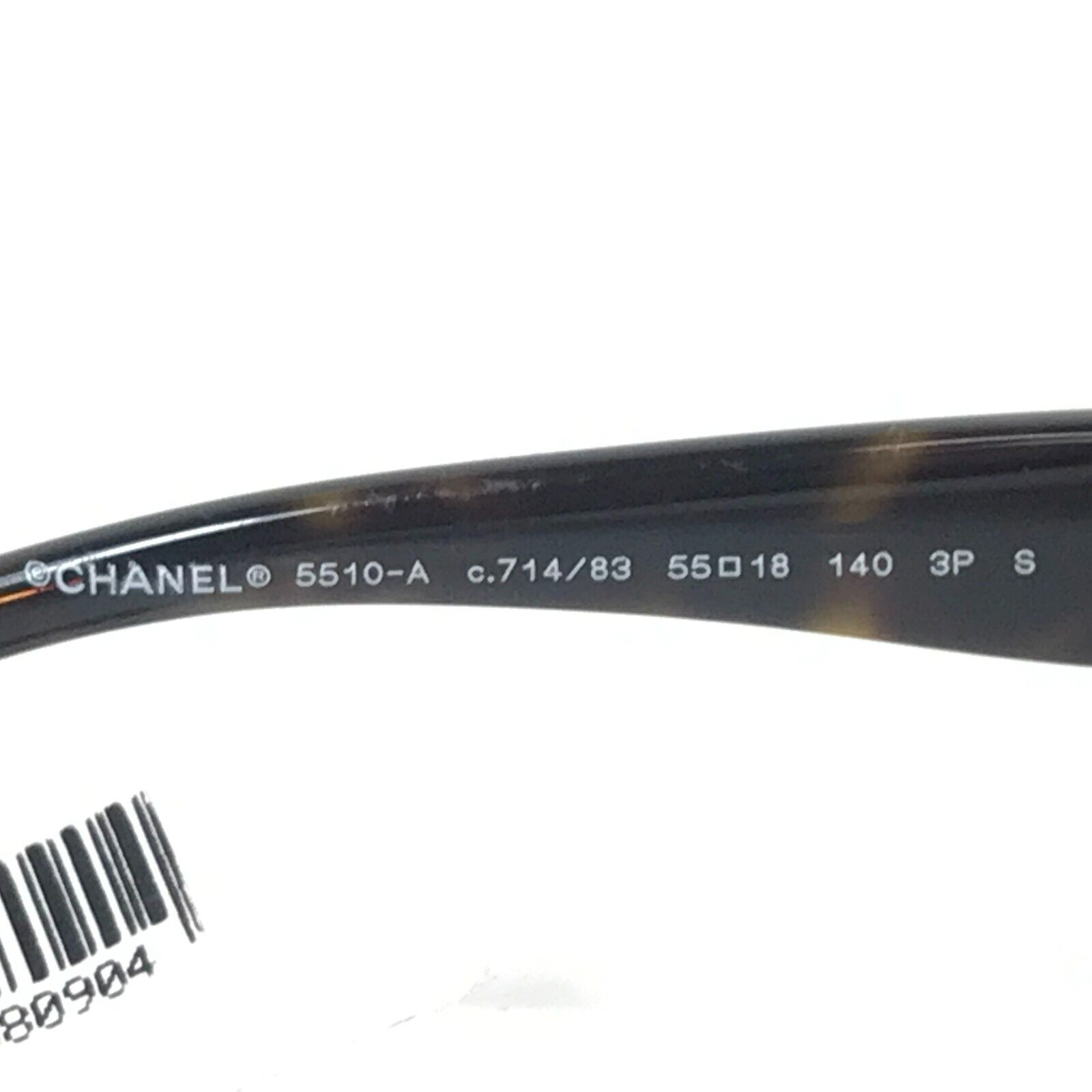 Pre-owned Chanel Sunglasses 5510-a C.714/83 Dark Tortoise Asian Fit Brown Lenses 55-18-140