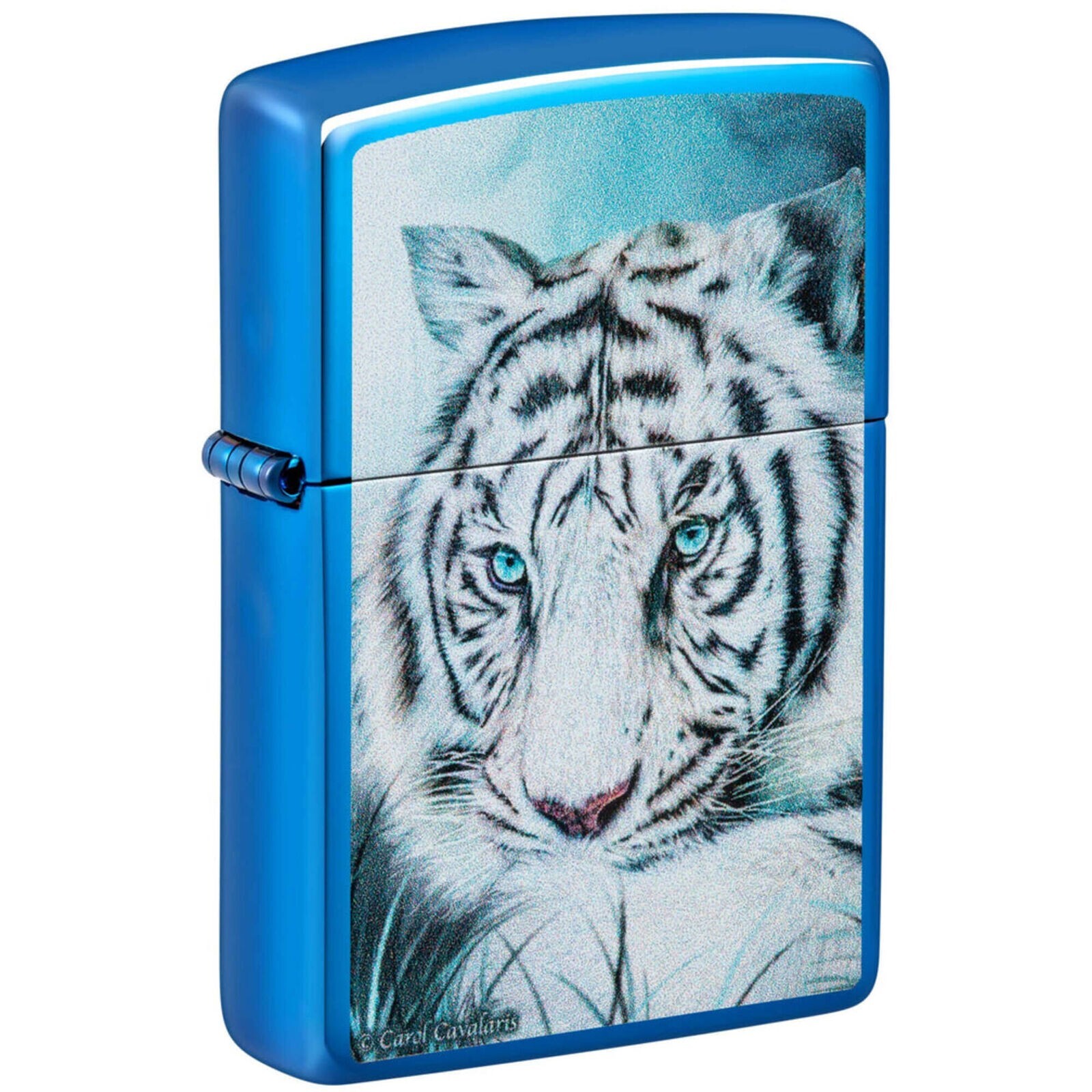 Zippo White Tiger Design High Polish Blue 48951 | eBay