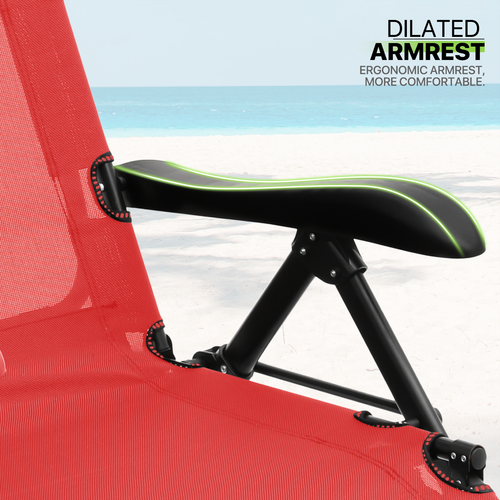 Red Zero Gravity Chair Adjustable Folding Patio Lounge Chair Outdoor Camping Cot