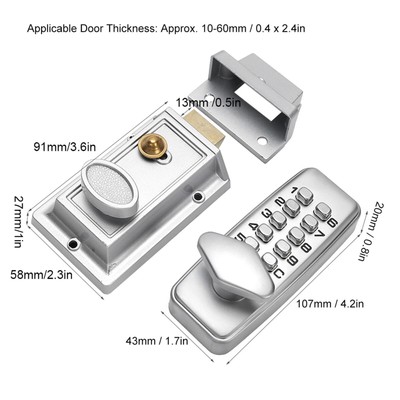 Digital Password Door Lock Mechanical Code Waterproof Electronic Locker