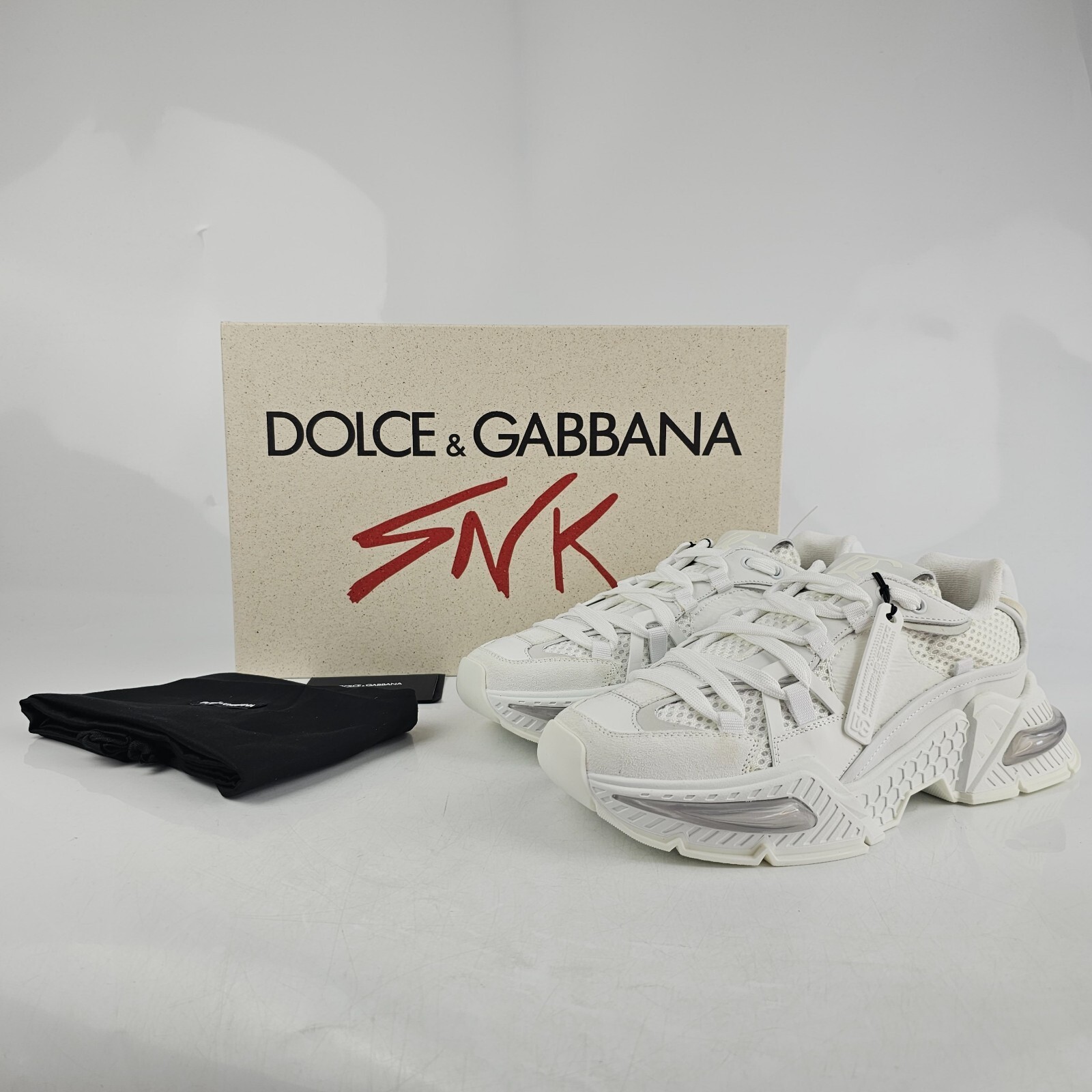 Pre-owned Dolce & Gabbana Dolce&gabbana Airmaster Men's White Sneakers
