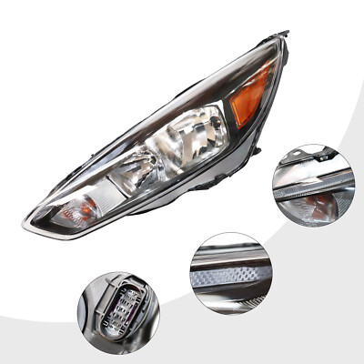 For 2015-2018 Ford Focus Left Driver Side Halogen Headlight Headlamp w/ LED DRL