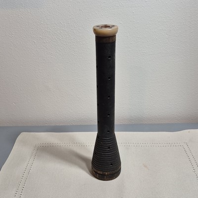 Primitive Antique Yarn Beehive  Tool Wood Bobbin 12.25'' Tall Black - Used