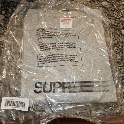 Supreme Motion Logo Tee Heather Grey Medium (SS23) IN HAND