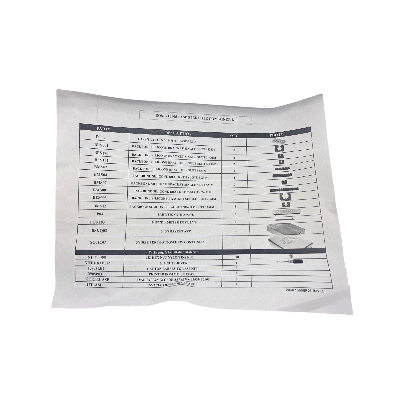 ASP Container Kit Steritite® 18.1 X 11 X 4 In Ref: 13905