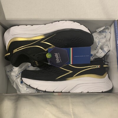 Diadora Women's -Size 5.5 Running Shoes Sneakers Equipe Atomo Black And Gold