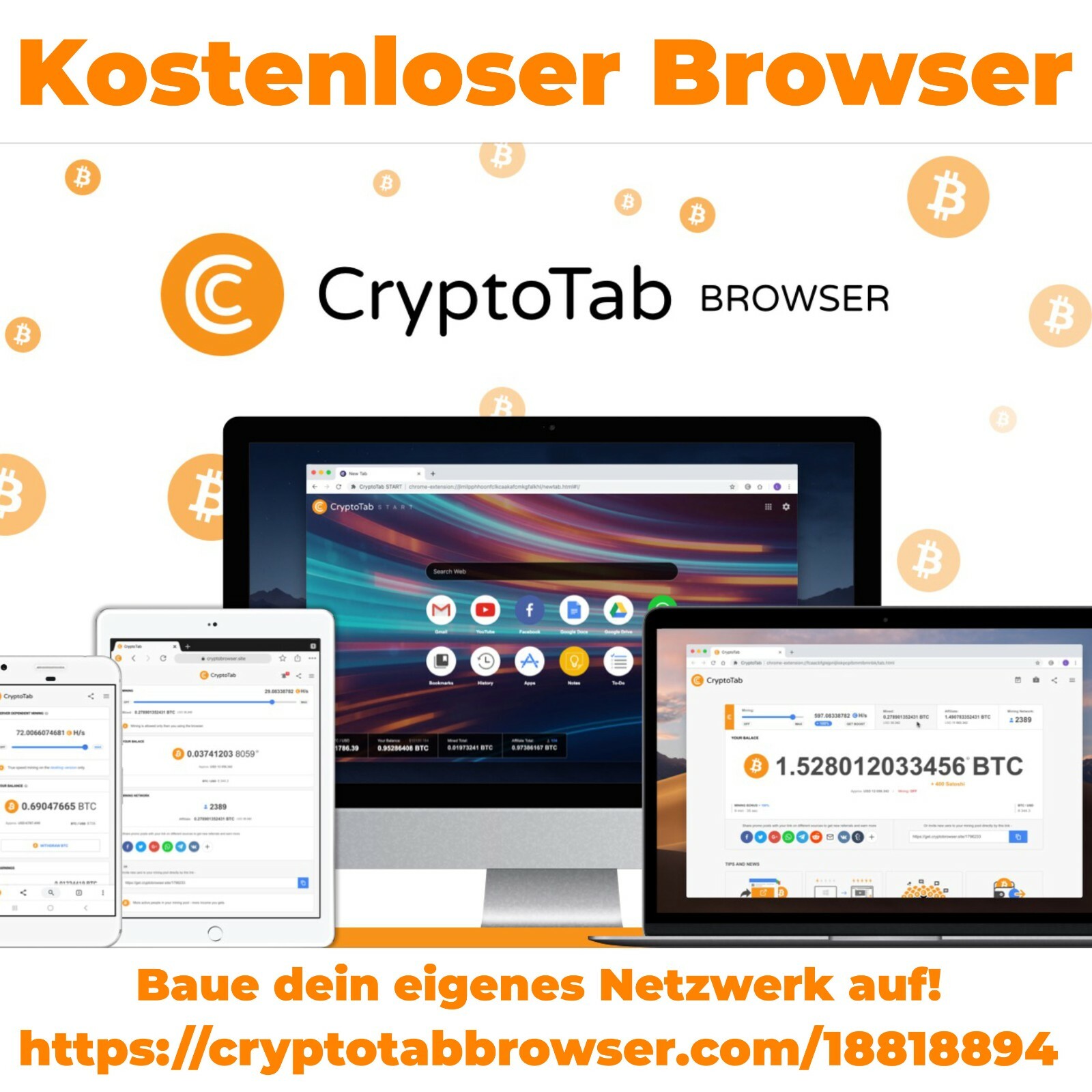 KOSTENLOSER Bitcoin Mining Browser: https://cryptotabbrowser.com/de/22/18818894/