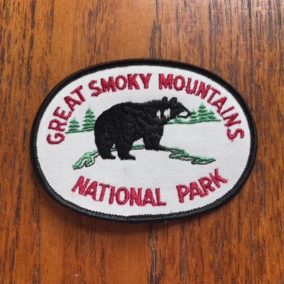 Vintage 90s USA Great Smoky Mountains national park nature embroidered patch 