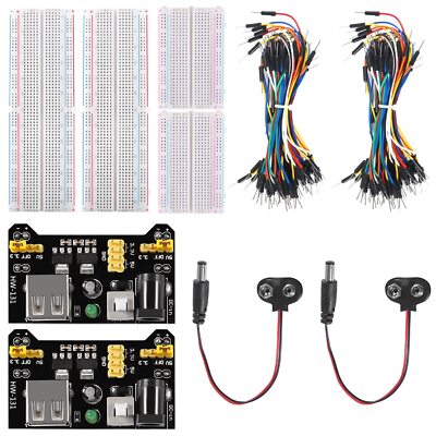 Breadboard Kit With Power Supply Module 2pcs 830 Point 2pcs 400 Point Solderless