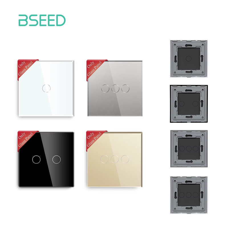 EU Standard 86mm Single Glass Panel With Metal Frame White Black Gloden Pearl Cr