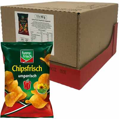 funny-frisch Chipsfrisch Kartoffelchips ungarisch 12er VPE 12x40g Packung