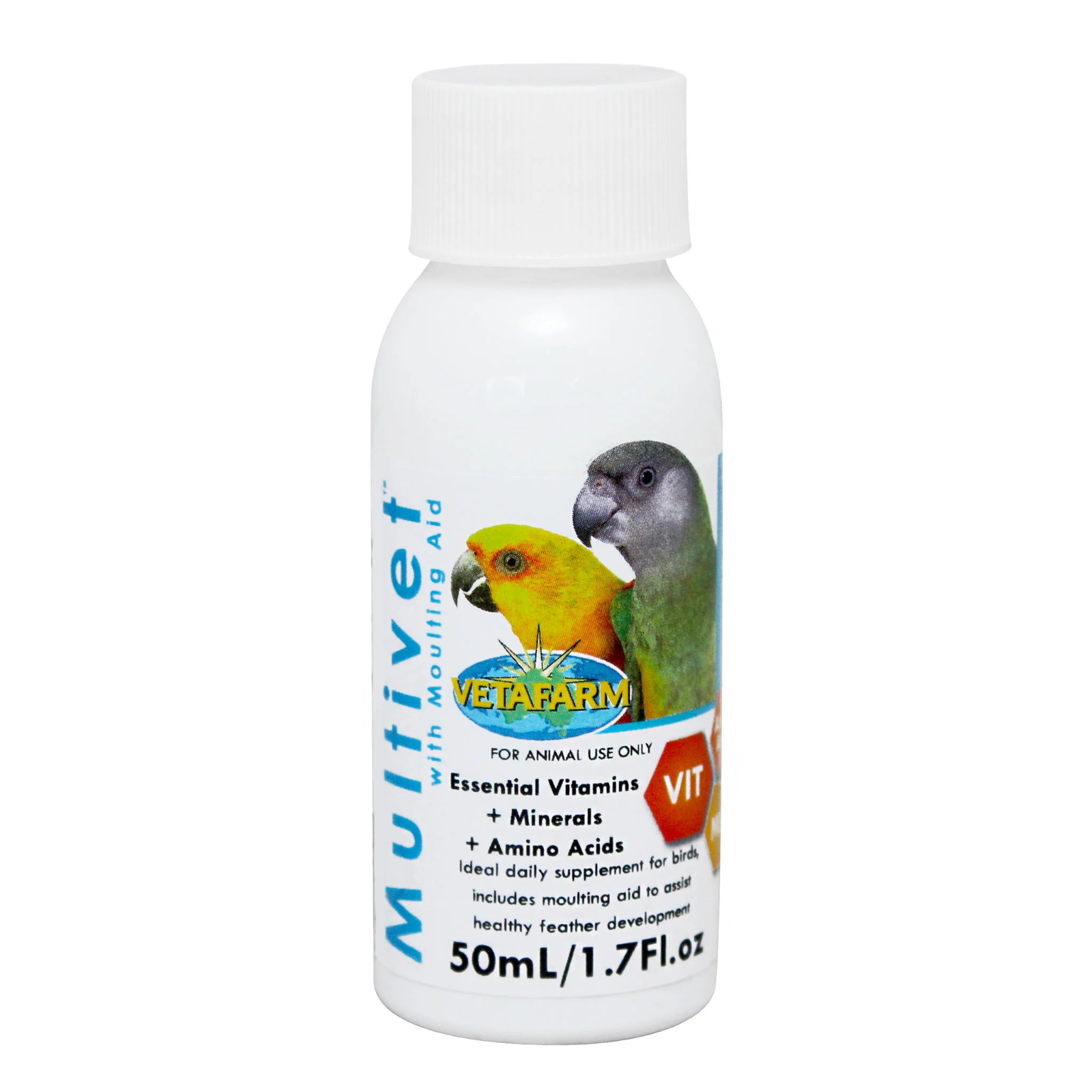 Vetafarm Multivet - Vitamins & Minerals - Molting Aid for Birds 50ml 100ml 250ml