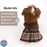 Dog Dress, Cute Warm Fleece Hooded Sweater for Small Dogs Girl, Plaid Puppy Dresses Clothes Chihuahua Yorkie Cat Apparel （Brown,M