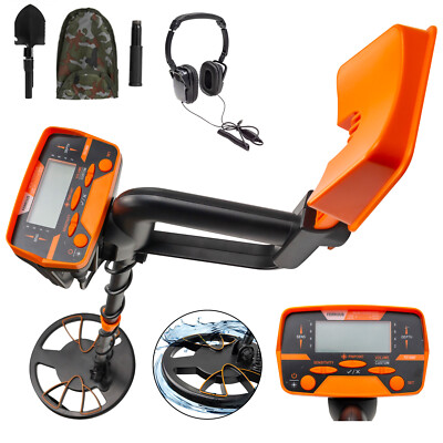 LCD Metal Detector Kit Gold Finder Waterproof Coil w/Headphone Shovel Backpack