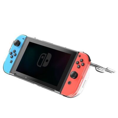Schutzhülle 360° Flip Cover für Nintendo Switch in Transparent Standfunktion 