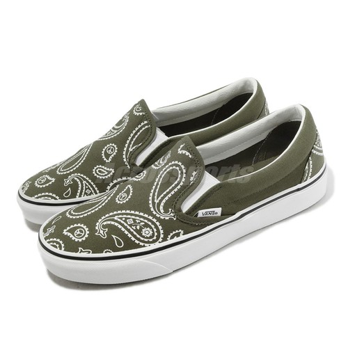 

Vans Classic Slip-On Peace Paisley Grape Leaf Green Мужская обувь унисекс VN0A5JMHB0F, Зеленый, Classic Slip-on