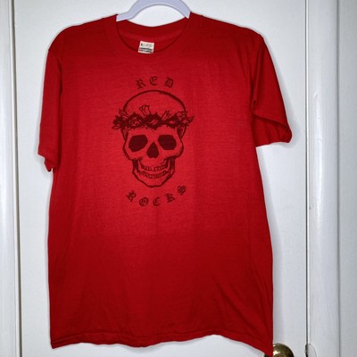 Vintage 1980s Grateful Dead Red Rocks Skull Roses Screen Stars T-shirt Size L