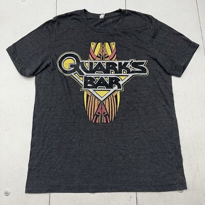 Bella Canvas Gray Star Trek DS9 Quarks Bar Graphic T-Shirt Short Sleeve Adult L