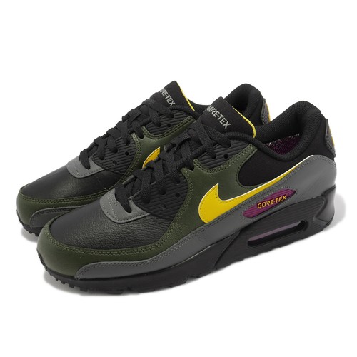 

Мужская повседневная обувь Nike Air Max 90 GTX Gore-Tex Black Yellow Cargo Khaki DJ9779-001, Черный, Air Max 90 Gtx