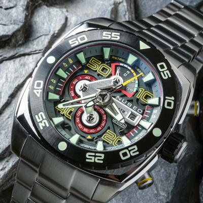 Pre-owned Nubeo Ingenuity Chronograph Gray Black Watch - Brand