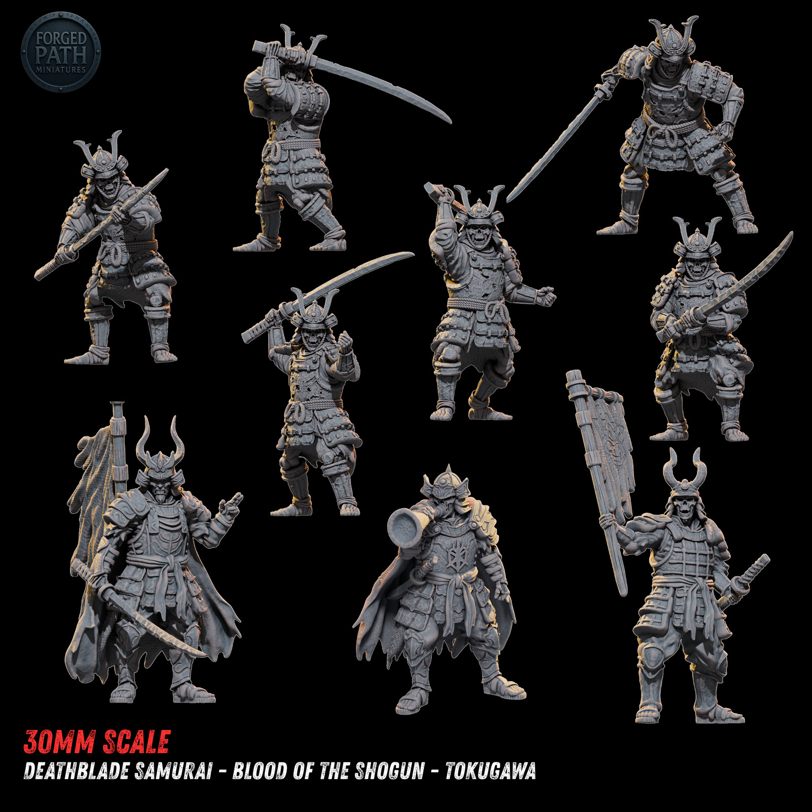Deathblade Samurai | Undead Samurai Japanese Sword Infantry | RPG Tabletop |30mm
