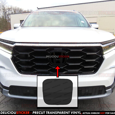 For Honda Pilot 2023-2025 Front Tint Vinyl on Emblem PreCut Dark Smoke ppf Decal
