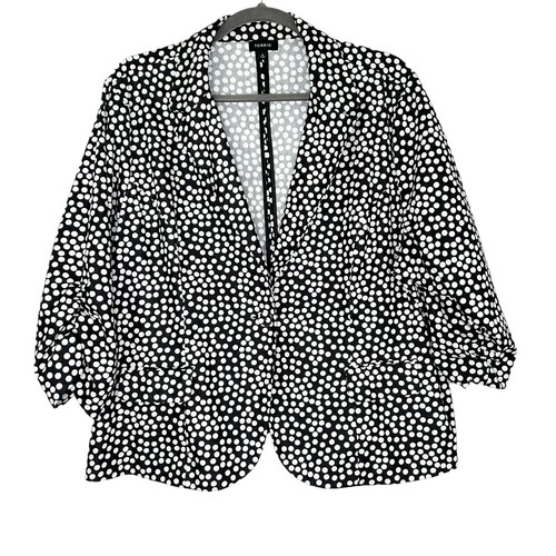 Torrid Blazer Jacket Womens Size 5X Black White Polka Dot