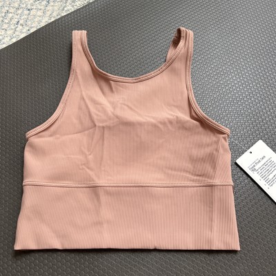 Lululemon POWER PIVOT TANK *RIB Pink Clay  SZ 8 NWT