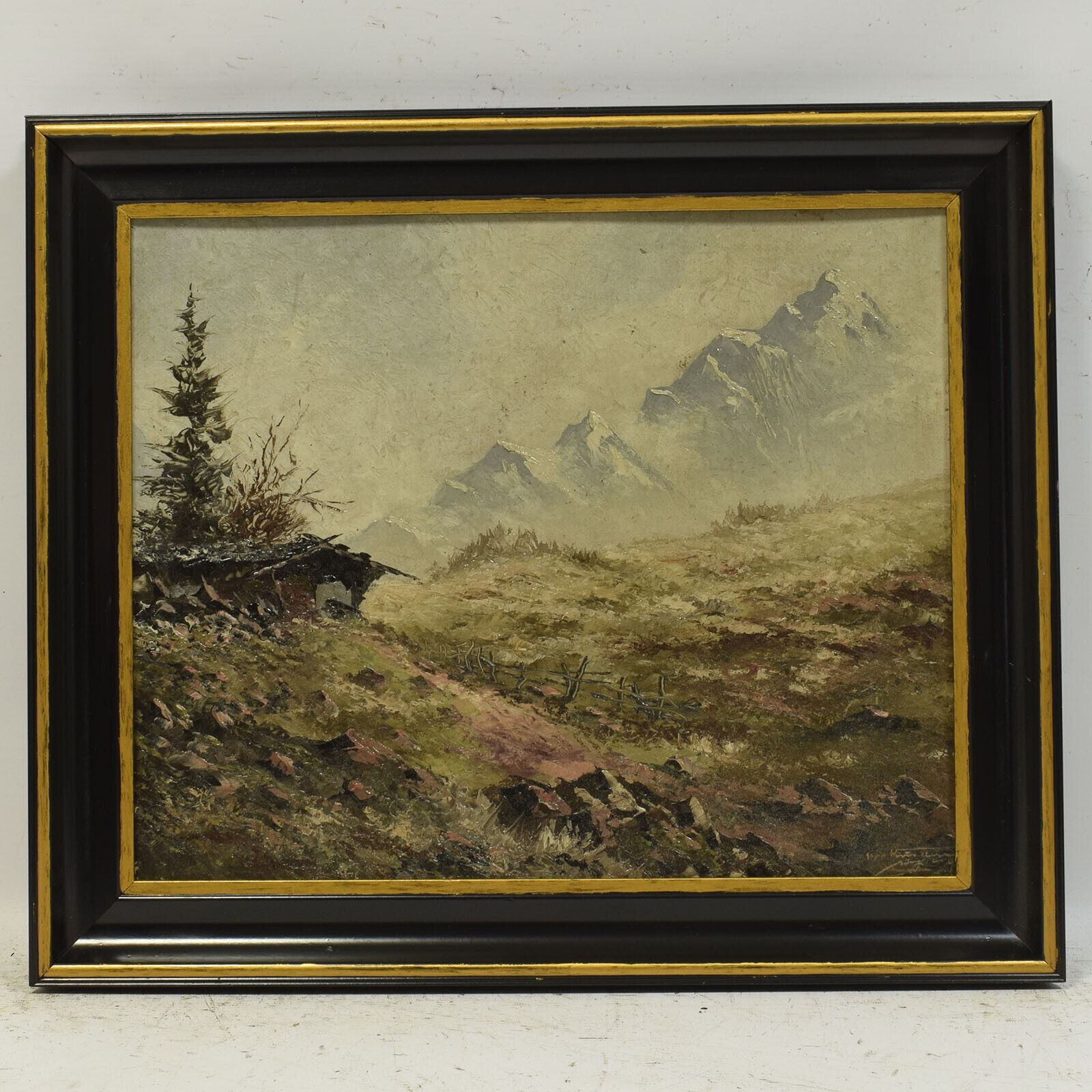 1946 Old oil painting mountain landscape 22,4 x 18,9 in | eBay
