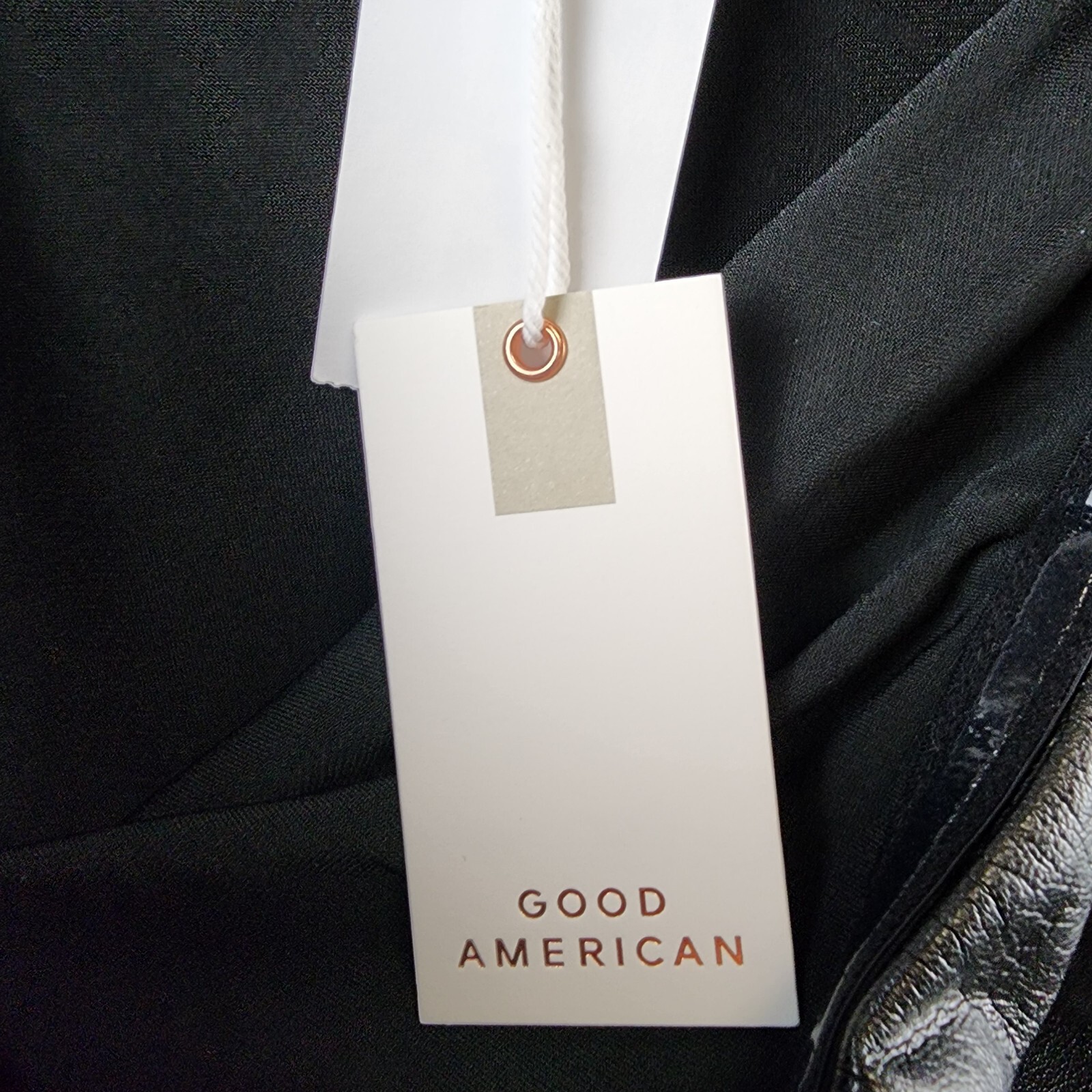 Good American Faux Leather Tube Mini Dress Women's 6 Black Side Zip Closure - Picture 8 of 13