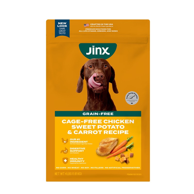 Cage-Free Chicken, Sweet Potato & Carrot Dry Dog Food, Grain Free, 4 Lb. Bag