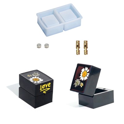 Ring Box Silicone Mold Epoxy Casting DIY Rings Case Holder Mould Resin Craft