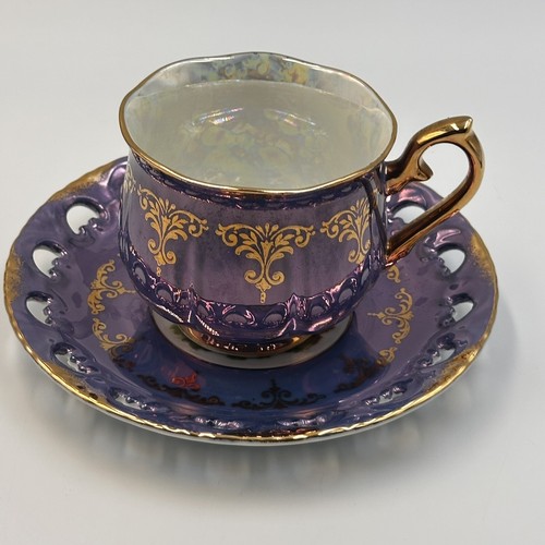 OHASHI Fine CHINA OHC 1932 Purple Gold W/ Loving Couple Tea