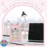Shimeyao 2 Pcs Pink Magnetic Bulletin Board for Tabletops with 8 Magnets 12 x 8.5 Inch Memo Display Easel Stand for Home Office School Kitchen Table Supplies (Arched)