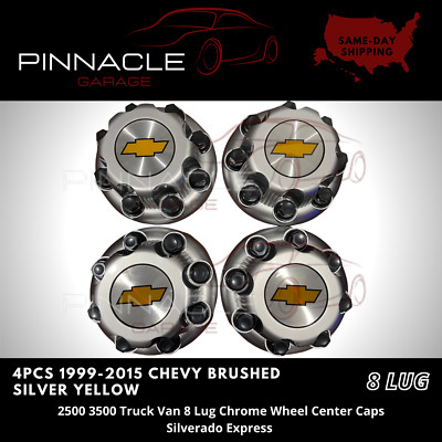 4PCS CHEVY Express Van 2500 3500 Brush Center Hub Caps 9597163 8 LUGS CAPS NEW