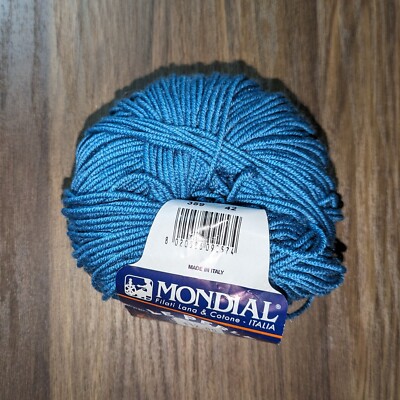 Mondial Le Perle Giada Yarn Wool Blend Color 359 Blue Teal 50g 140m
