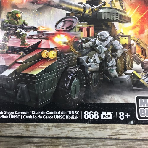 Halo Mega Bloks 868 pcs UNSC Kodiak Siege Cannon UNOPENED box shelf wear