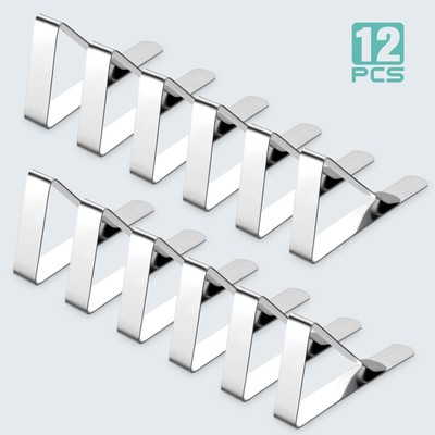 12 Pack Tablecloth Clips - Heavy Duty Picnic Table Clips Stainless Steel Tabl...